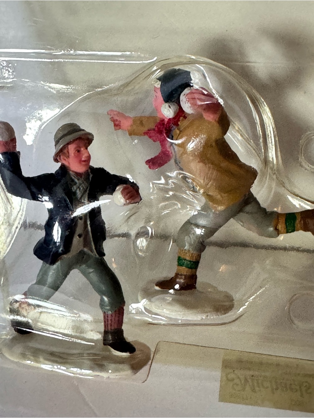 Lemax Christmas Village Accessory Set Of 2 Skaters "Snowball Fun" 2006
